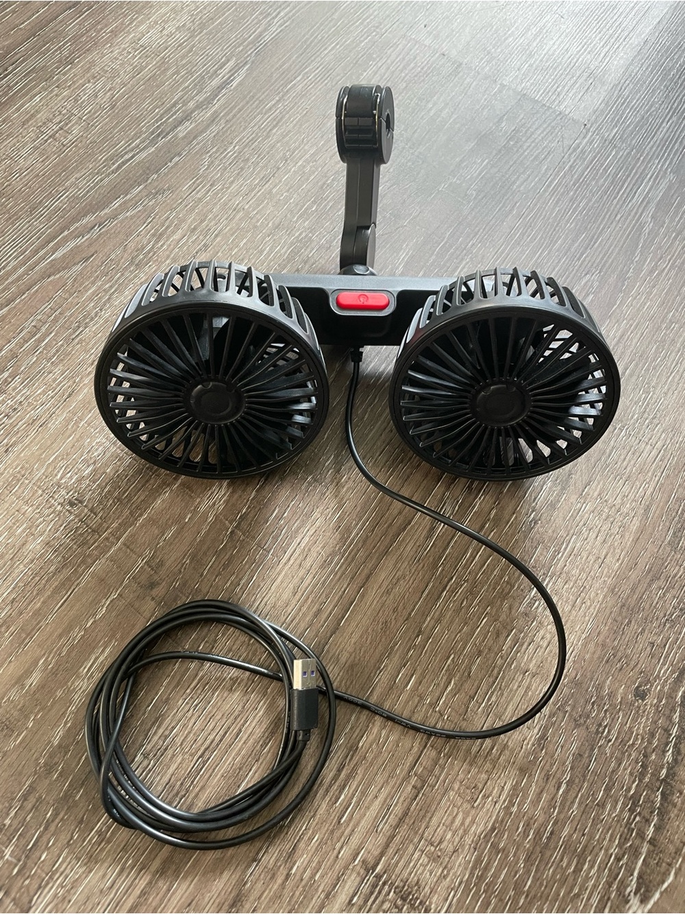 Portable Dual-Head Clip-On Fan - Black